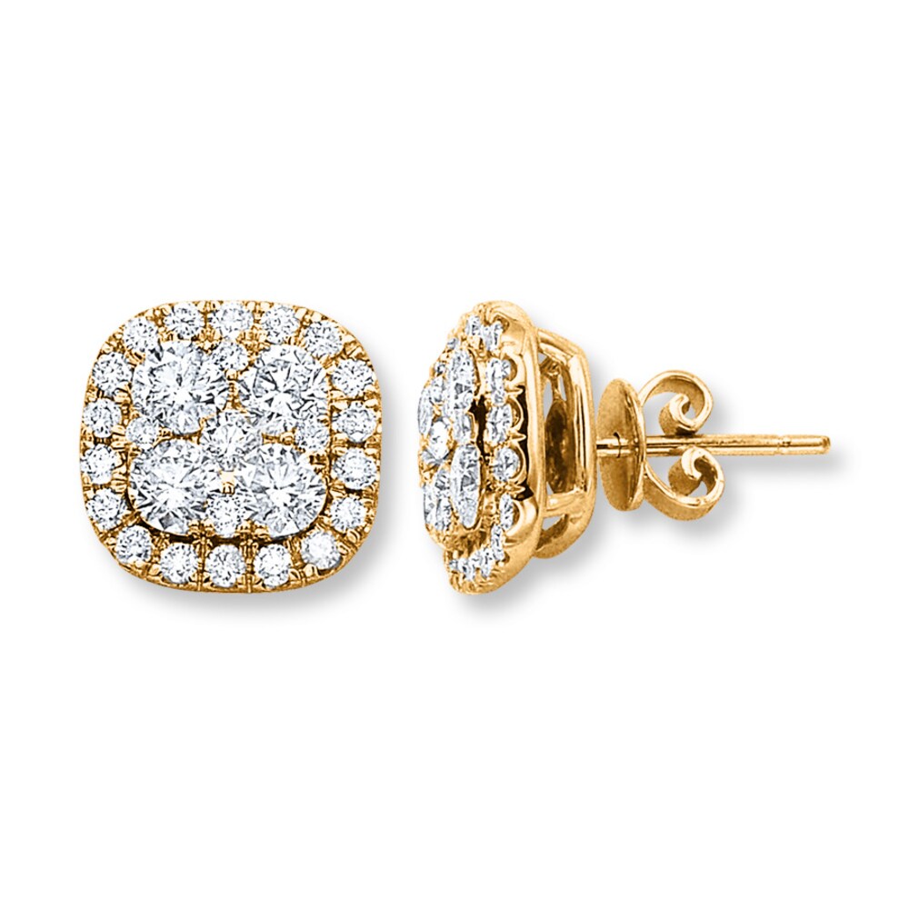 Diamond Earrings 2 ct tw Round-cut 14K Yellow Gold ZBf1znv4 Diamond Earrings 2 ct tw Round-cut 14K Yellow Gold ZBf1znv4