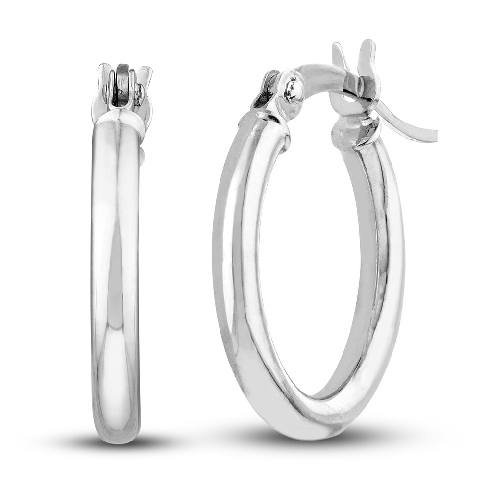 Polished Hoop Earrings 14K White Gold 15mm ZCVbghqk Polished Hoop Earrings 14K White Gold 15mm ZCVbghqk