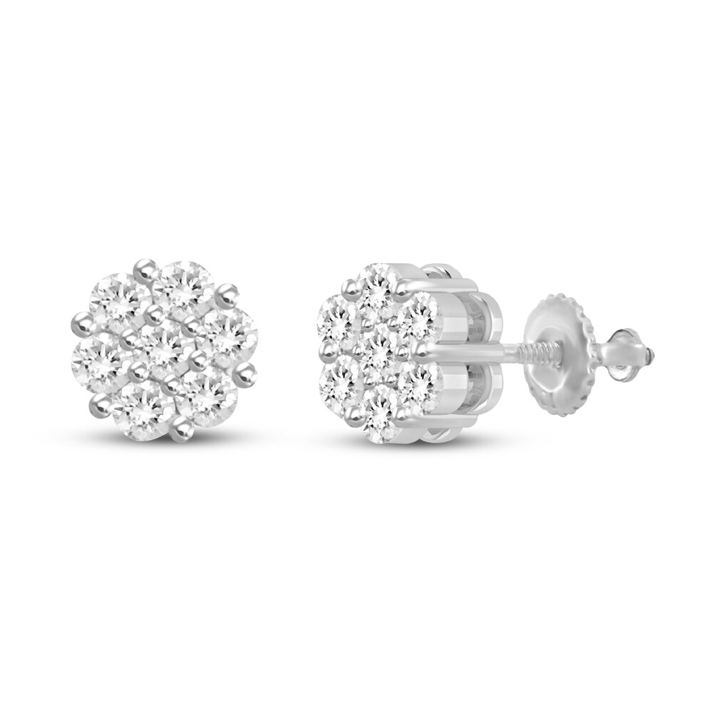 Diamond Stud Earrings 1/2 ct tw Round 14K White Gold ZDrd0oIw Diamond Stud Earrings 1/2 ct tw Round 14K White Gold ZDrd0oIw