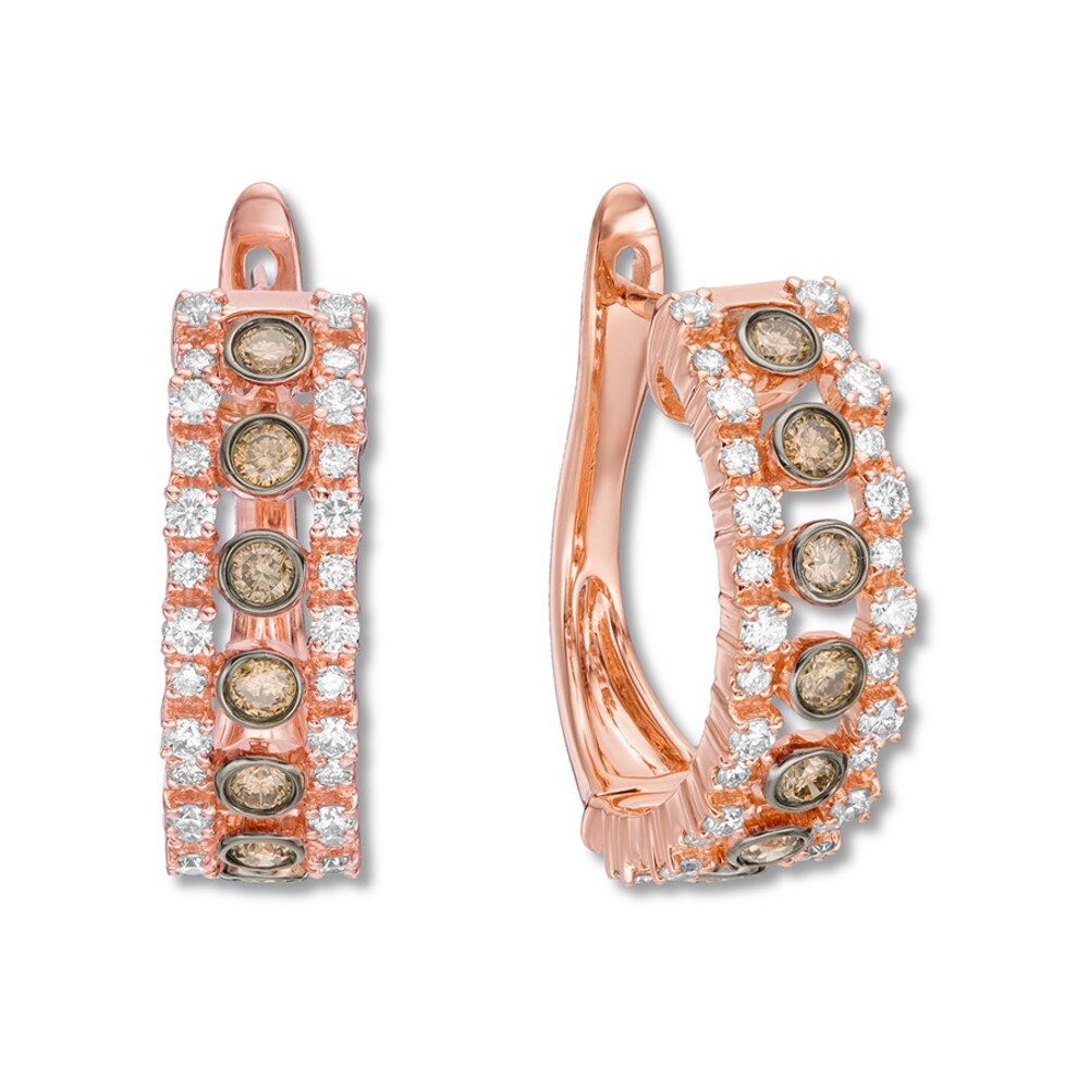 Le Vian Diamond Hoop Earrings 7/8 ct tw 14K Strawberry Gold ZNZtT5u1