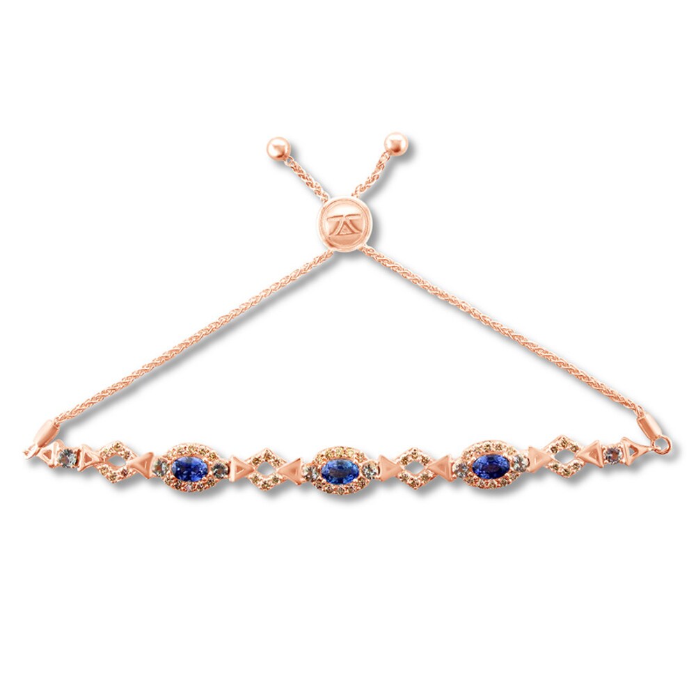 Le Vian Sapphire Bolo Bracelet 1-1/2 ct tw Diamonds 14K Strawberry Gold ZSOonKLB Le Vian Sapphire Bolo Bracelet 1-1/2 ct tw Diamonds 14K Strawberry Gold ZSOonKLB