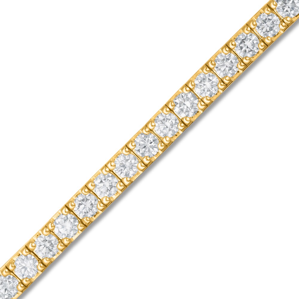 Lab-Created Diamond Tennis Bracelet 5 ct tw Round 14K Yellow Gold ZX8bVp8Z