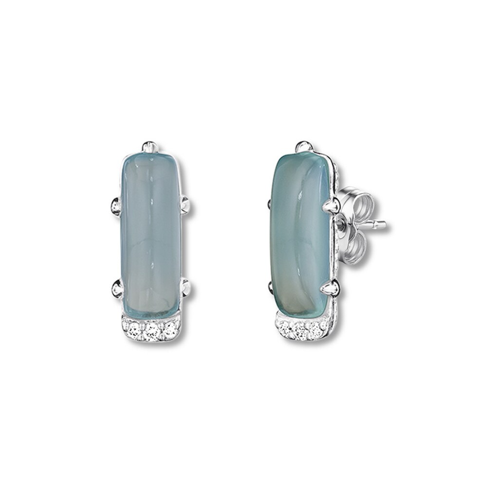 Tacori Natural Green Chalcedony Earrings Diamond Accents Sterling Silver ZdpNOTC2 Tacori Natural Green Chalcedony Earrings Diamond Accents Sterling Silver ZdpNOTC2