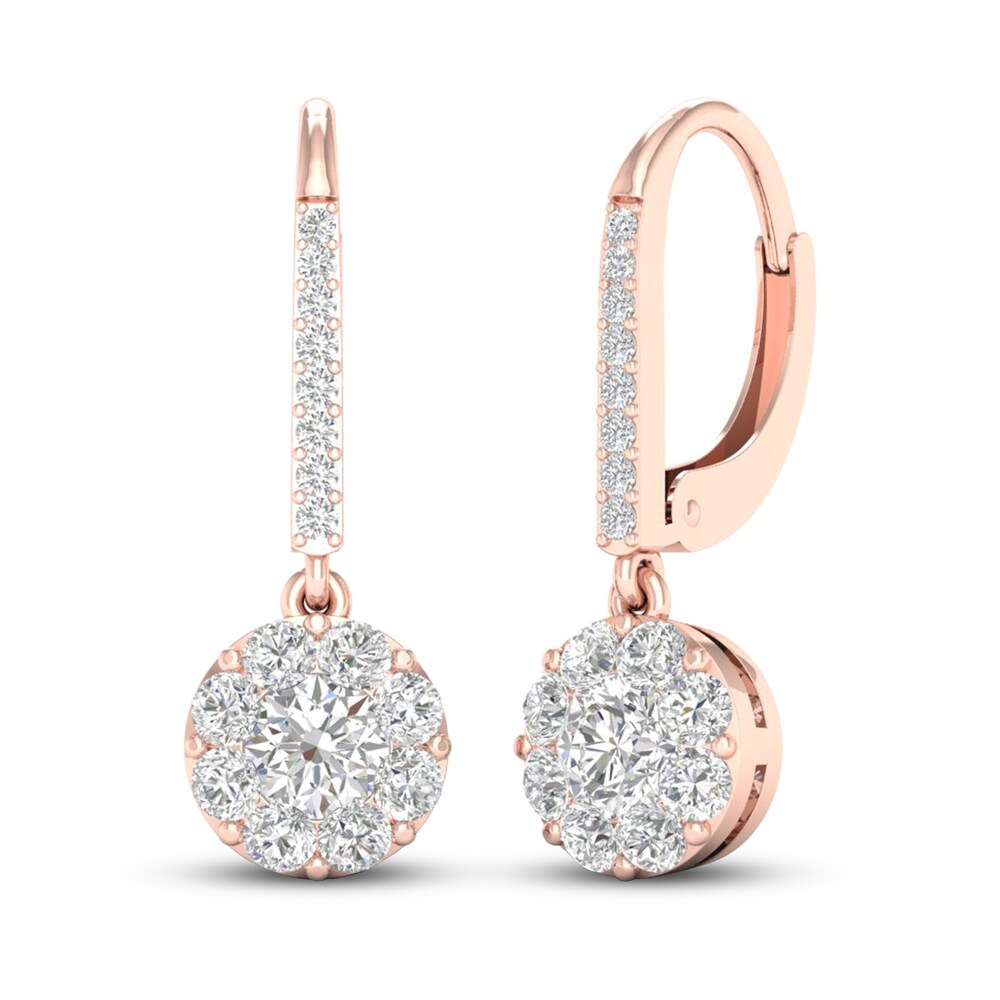 Diamond Earrings 1 1/10 ct tw Round 14K Rose Gold ZizBb9IY Diamond Earrings 1 1/10 ct tw Round 14K Rose Gold ZizBb9IY