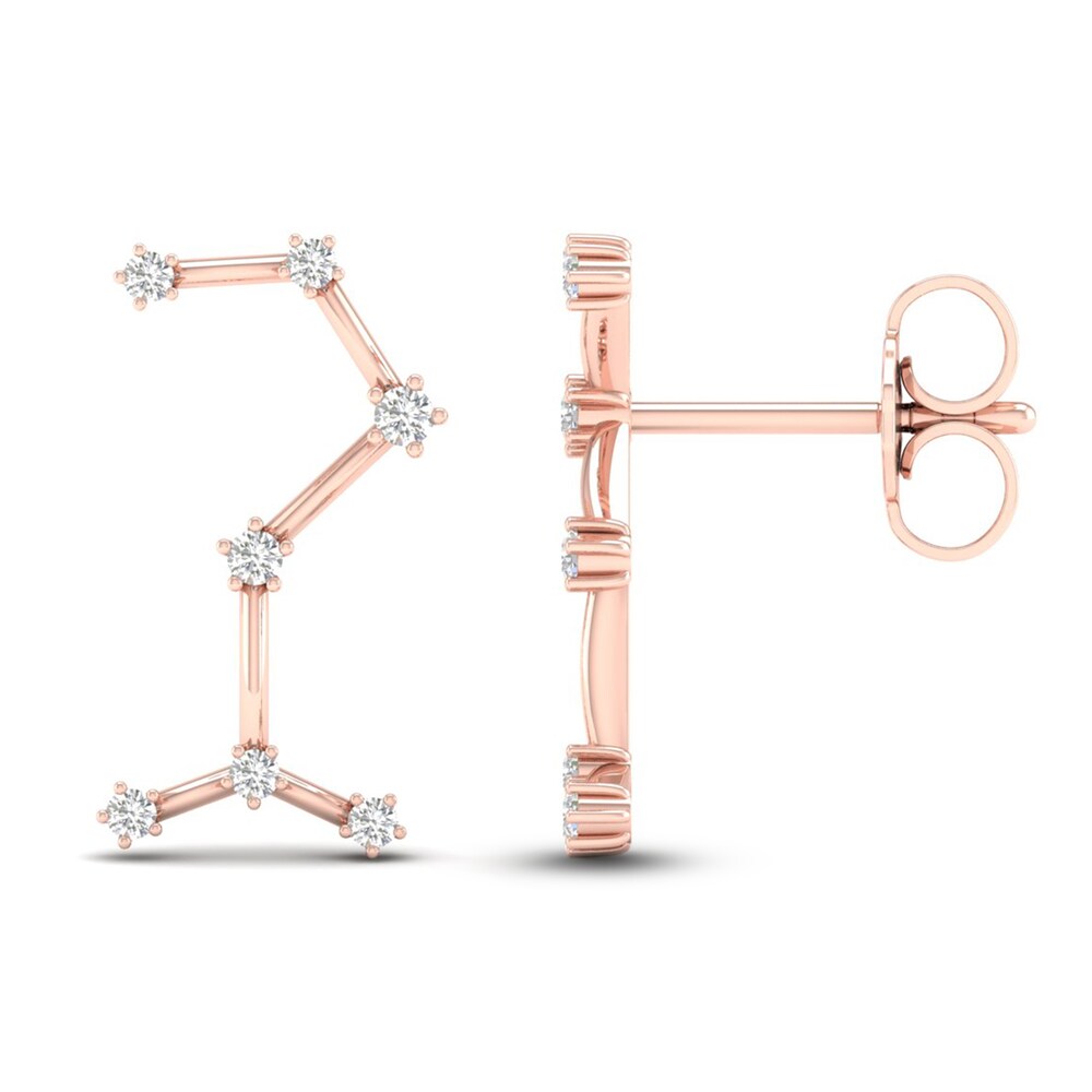 Diamond Scorpio Constellation Earrings 1/8 ct tw Round 14K Rose Gold Zyog9CqZ Diamond Scorpio Constellation Earrings 1/8 ct tw Round 14K Rose Gold Zyog9CqZ