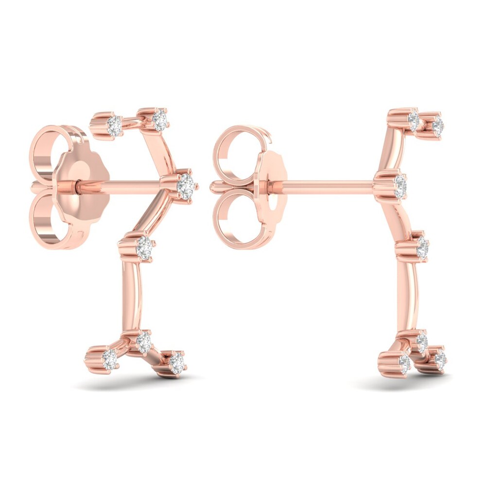 Diamond Scorpio Constellation Earrings 1/8 ct tw Round 14K Rose Gold Zyog9CqZ Diamond Scorpio Constellation Earrings 1/8 ct tw Round 14K Rose Gold Zyog9CqZ