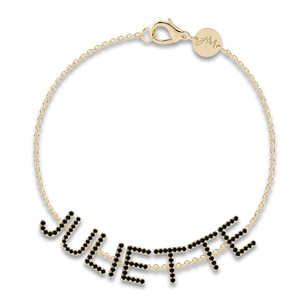 Juliette Maison Black Diamond Station Name Bracelet 1/4 ct tw Round 10K Yellow Gold a5pk96M1 Juliette Maison Black Diamond Station Name Bracelet 1/4 ct tw Round 10K Yellow Gold a5pk96M1