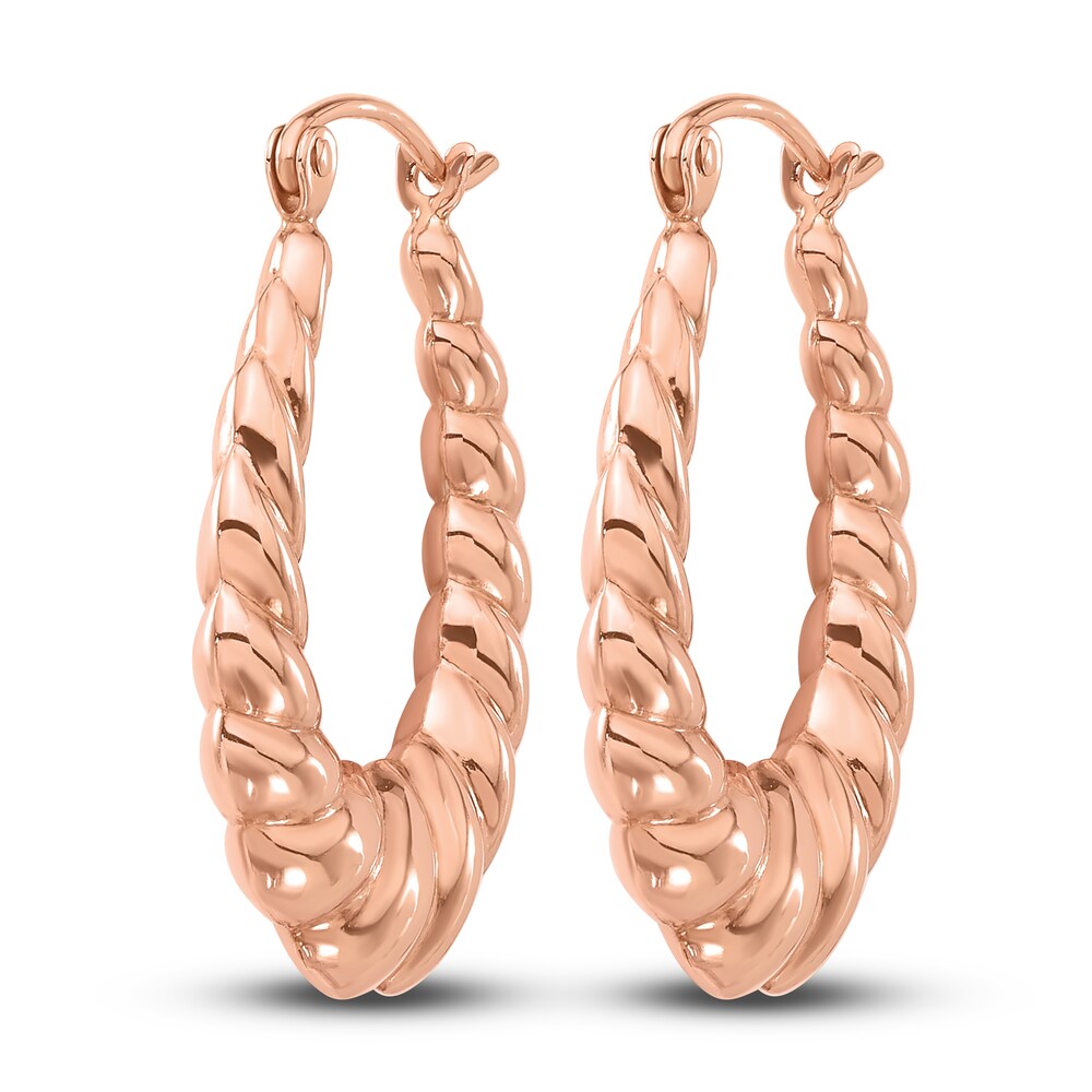 Twisted Hoop Earrings 14K Rose Gold a8tJNWXk Twisted Hoop Earrings 14K Rose Gold a8tJNWXk