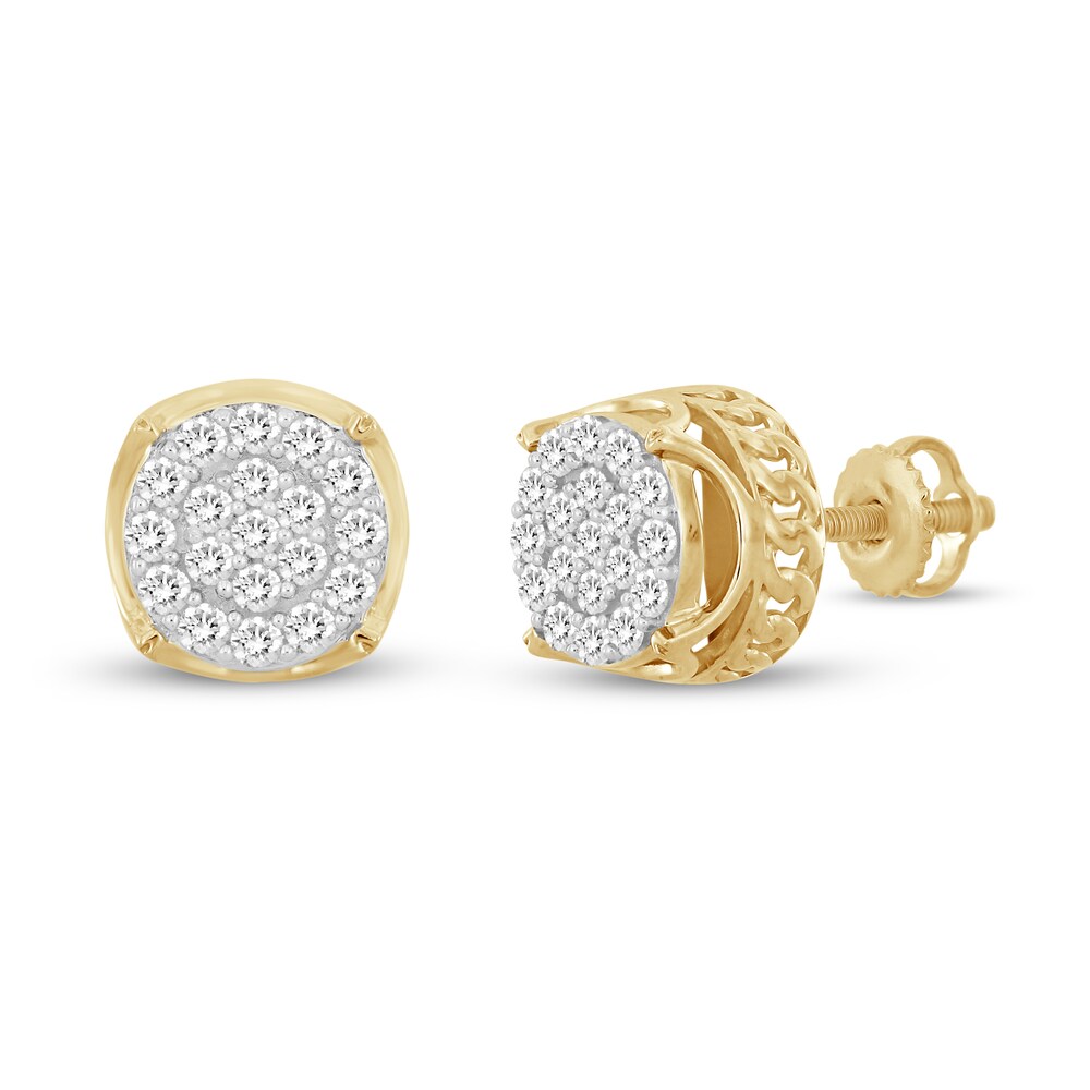 Men's Diamond Stud Earrings 1/2 ct tw Round 10K Yellow Gold aFR2EfLr Men's Diamond Stud Earrings 1/2 ct tw Round 10K Yellow Gold aFR2EfLr