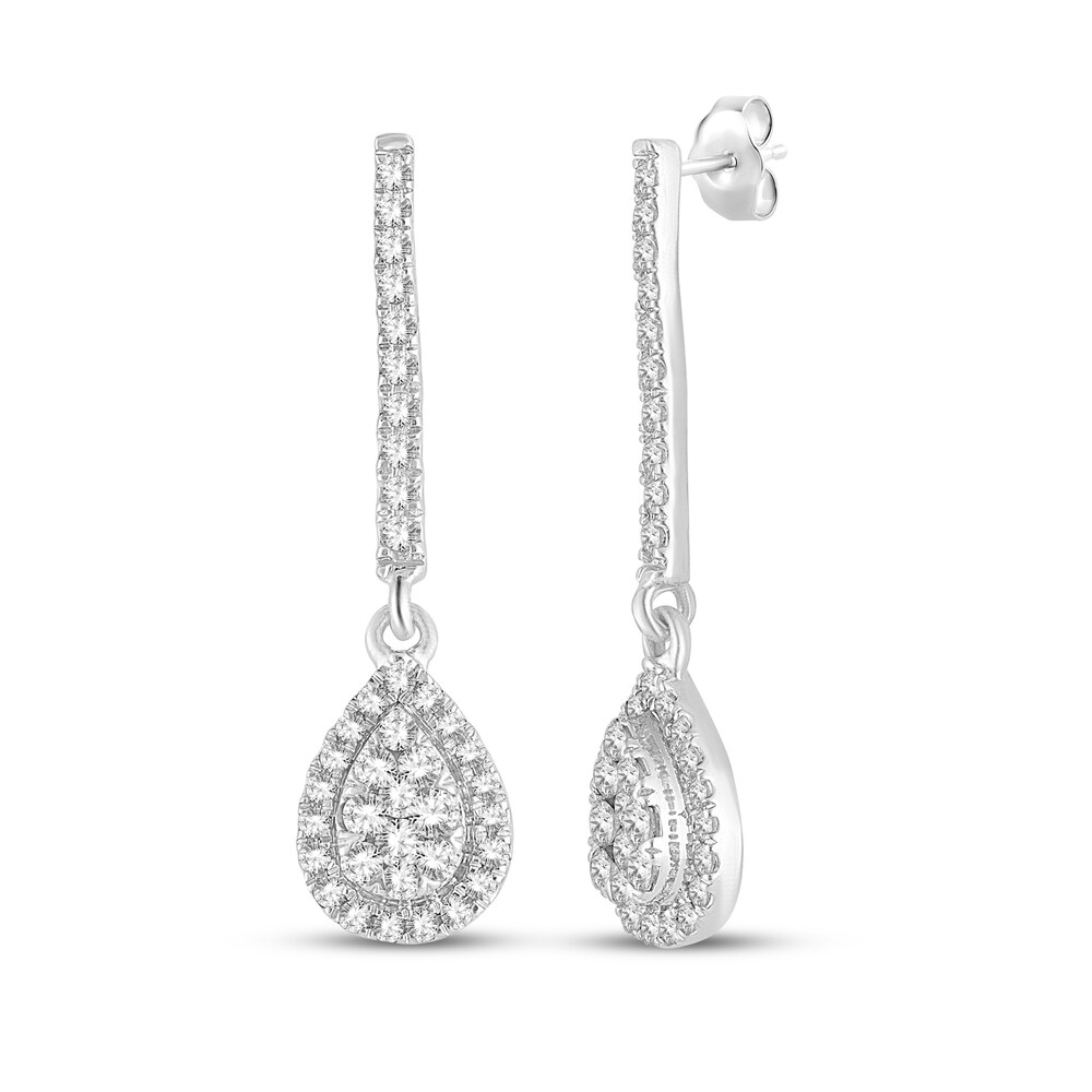 Diamond Dangle Earrings 1/2 ct tw Round 10K White Gold aHqY9ppt Diamond Dangle Earrings 1/2 ct tw Round 10K White Gold aHqY9ppt
