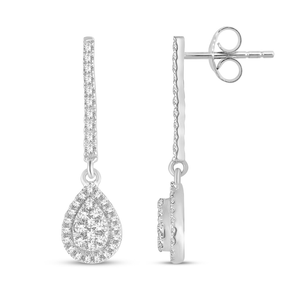 Diamond Dangle Earrings 1/2 ct tw Round 10K White Gold aHqY9ppt Diamond Dangle Earrings 1/2 ct tw Round 10K White Gold aHqY9ppt