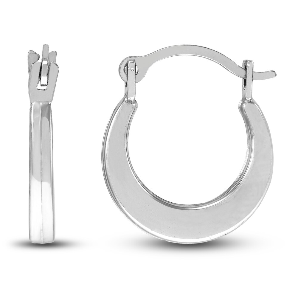 Polished Square Hoop Earrings 14K White Gold 12mm aSBT1TC8 Polished Square Hoop Earrings 14K White Gold 12mm aSBT1TC8