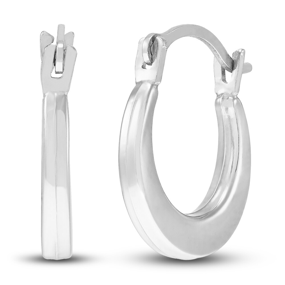 Polished Square Hoop Earrings 14K White Gold 12mm aSBT1TC8 Polished Square Hoop Earrings 14K White Gold 12mm aSBT1TC8