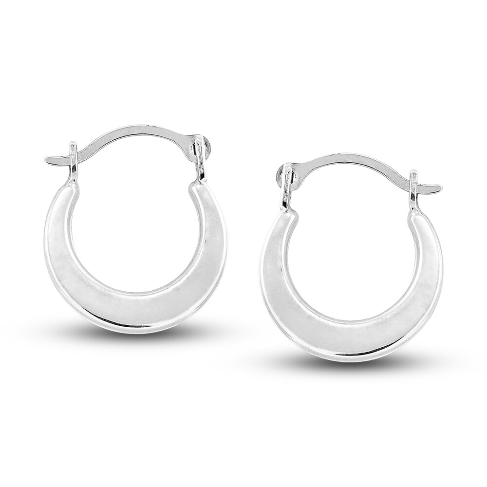 Polished Square Hoop Earrings 14K White Gold 12mm aSBT1TC8 Polished Square Hoop Earrings 14K White Gold 12mm aSBT1TC8