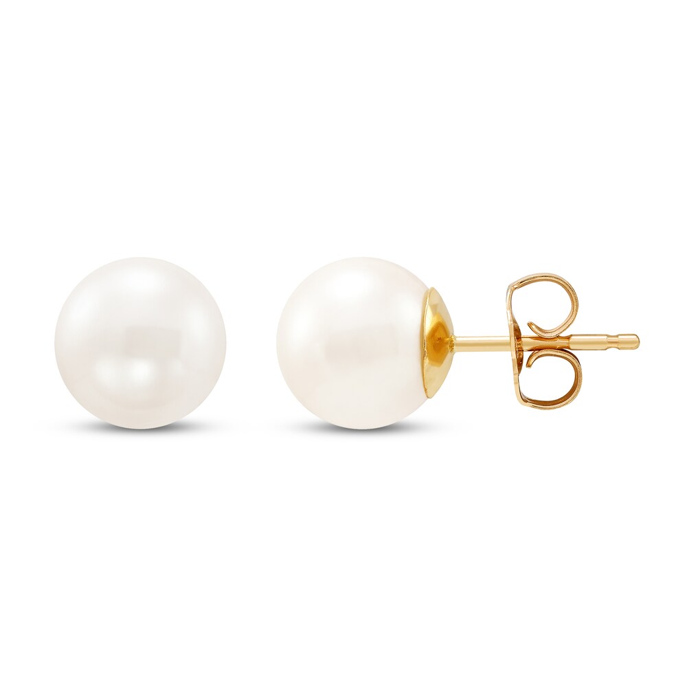 Cultured Pearl Stud Earrings 14K Yellow Gold 8.5mm aWEzu1Rd Cultured Pearl Stud Earrings 14K Yellow Gold 8.5mm aWEzu1Rd