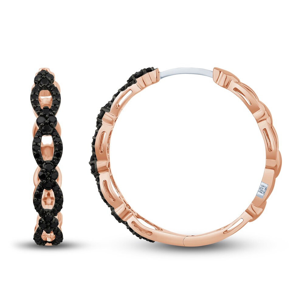 Pnina Tornai Black Diamond Hoop Earrings 3/4 ct tw Round 14K Rose Gold aWqEP8tv Pnina Tornai Black Diamond Hoop Earrings 3/4 ct tw Round 14K Rose Gold aWqEP8tv
