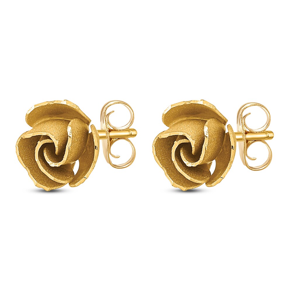 Satin Diamond-Cut Stud Earrings 14K Yellow Gold ahM9x6qA Satin Diamond-Cut Stud Earrings 14K Yellow Gold ahM9x6qA