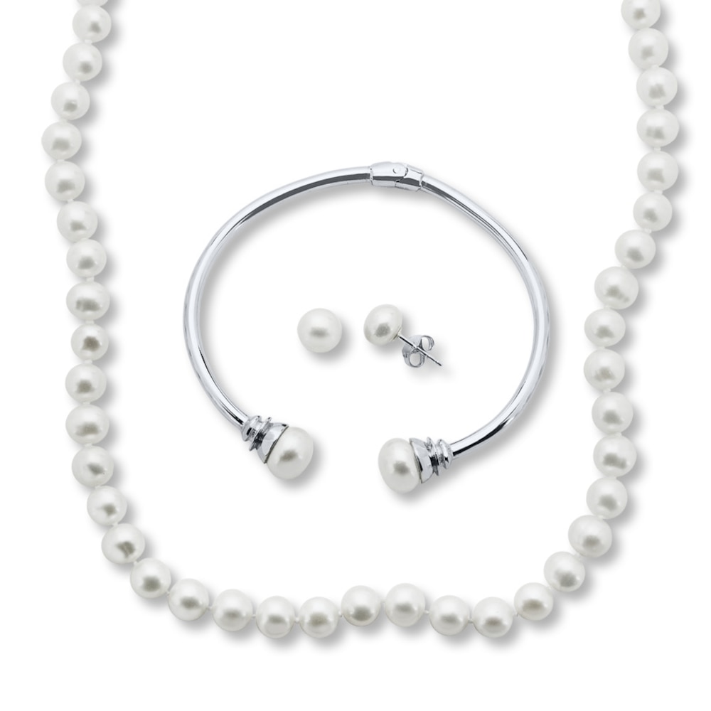Cultured Pearl Necklace Boxed Set Sterling Silver awzq1nYB Cultured Pearl Necklace Boxed Set Sterling Silver awzq1nYB