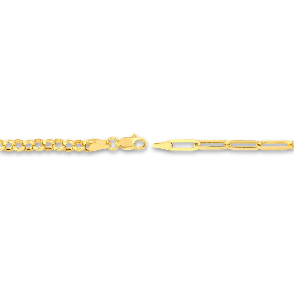 Paperclip/Rolo Chain Bracelet 14K Yellow Gold 7.5\" b0N5WIw4 Paperclip/Rolo Chain Bracelet 14K Yellow Gold 7.5\" b0N5WIw4