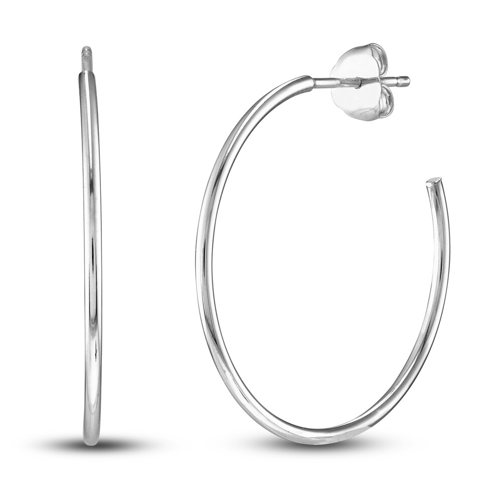 Round Wire Hoop Earrings 14K White Gold 25mm b3yE0vxk Round Wire Hoop Earrings 14K White Gold 25mm b3yE0vxk