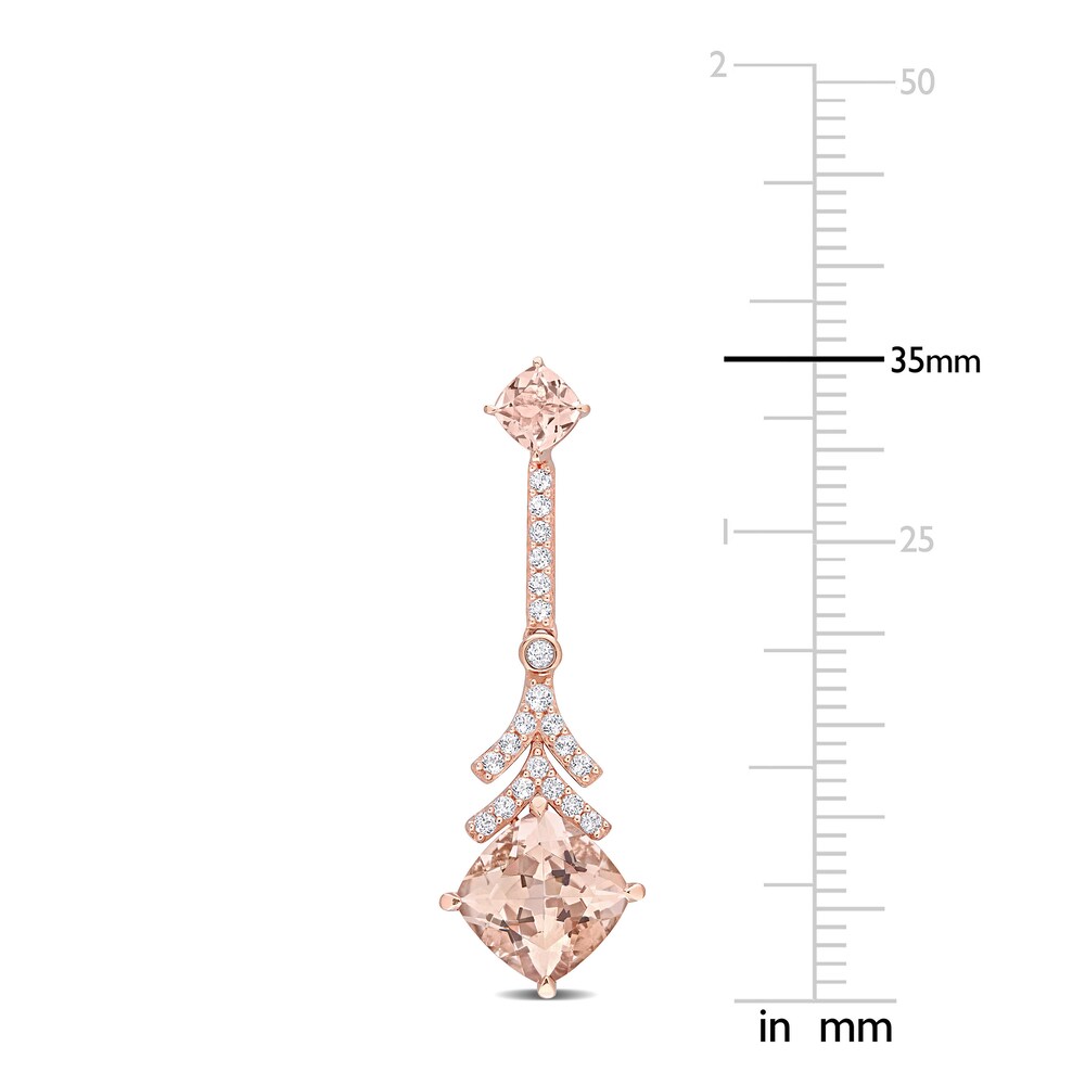 Natural Morganite & Natural White Topaz Drop Earrings 14K Rose Gold b5EfdEkF