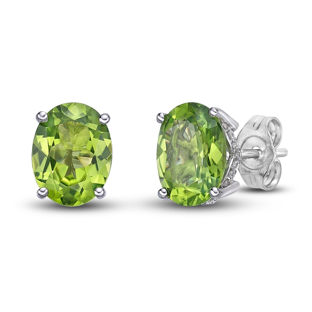 Natural Peridot Stud Earrings 1/8 ct tw Diamonds 10K White Gold bACvEYjy Natural Peridot Stud Earrings 1/8 ct tw Diamonds 10K White Gold bACvEYjy