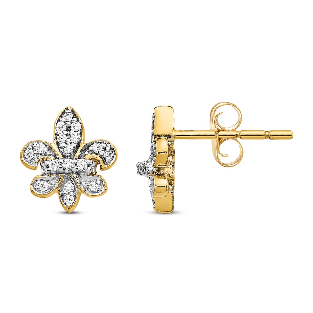 Fleur De Lys Stud Earrings 14K Yellow Gold bK2JWTNa Fleur De Lys Stud Earrings 14K Yellow Gold bK2JWTNa