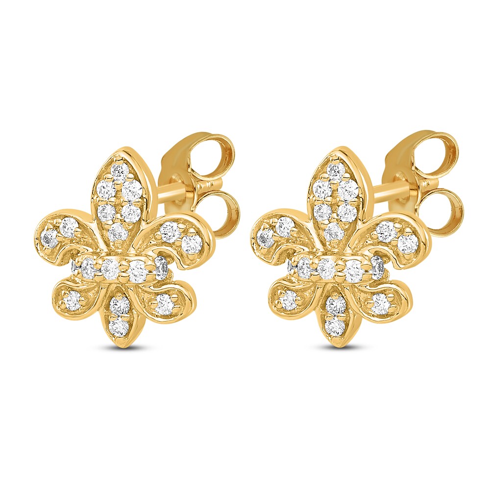 Fleur De Lys Stud Earrings 14K Yellow Gold bK2JWTNa Fleur De Lys Stud Earrings 14K Yellow Gold bK2JWTNa