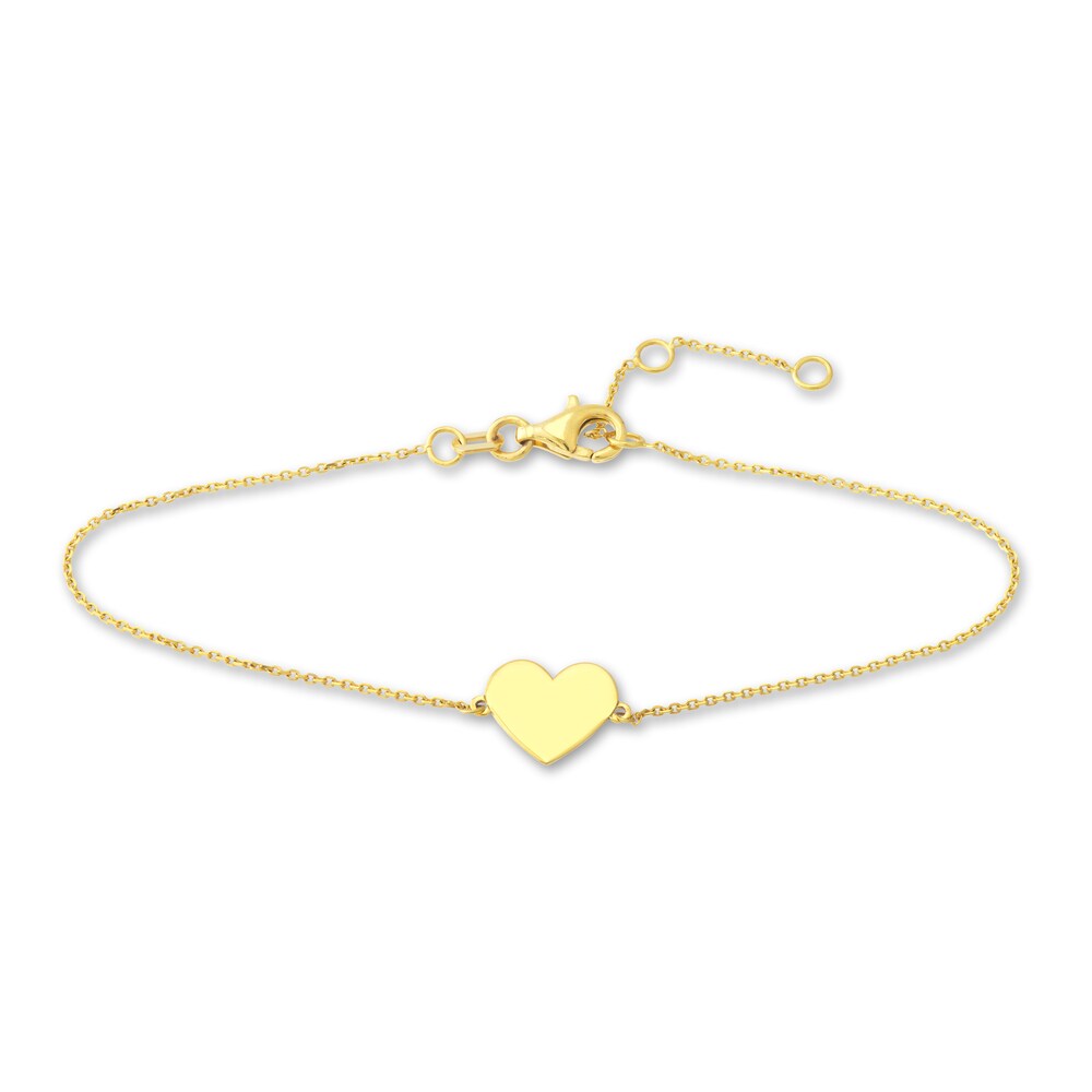 Mini Heart Bracelet 14K Yellow Gold 6.7" bKANogjh Mini Heart Bracelet 14K Yellow Gold 6.7" bKANogjh