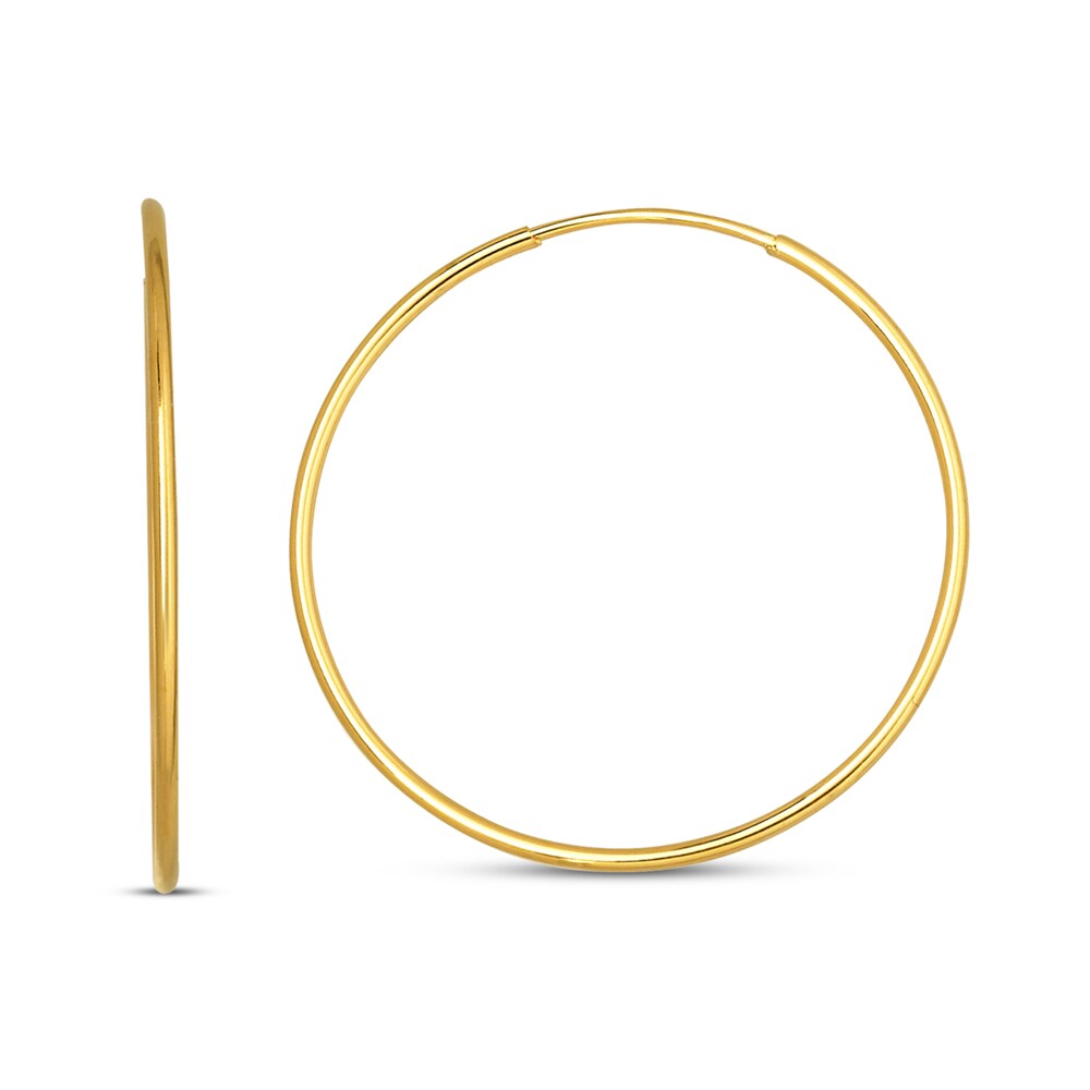 Endless Hoop Earrings 14K Yellow Gold 21mm bSctr4NH