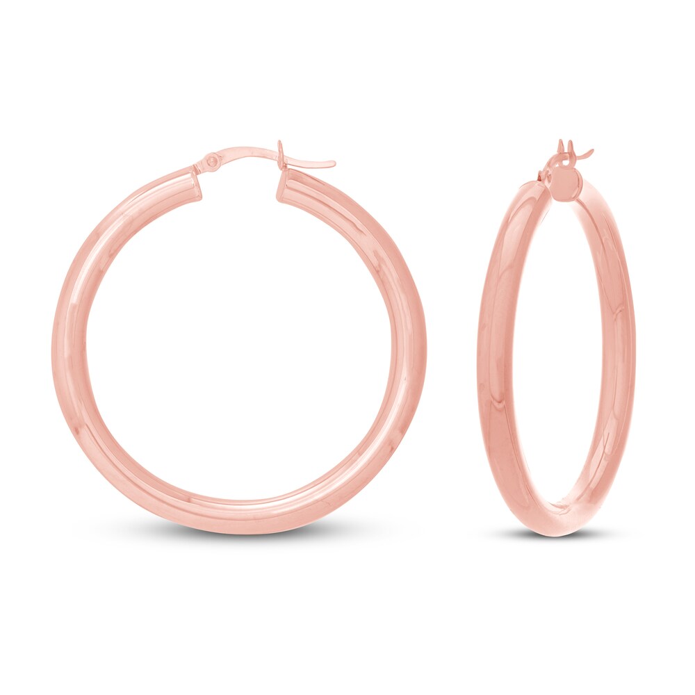 Round Hoop Earrings 14K Rose Gold bYxknzPQ Round Hoop Earrings 14K Rose Gold bYxknzPQ