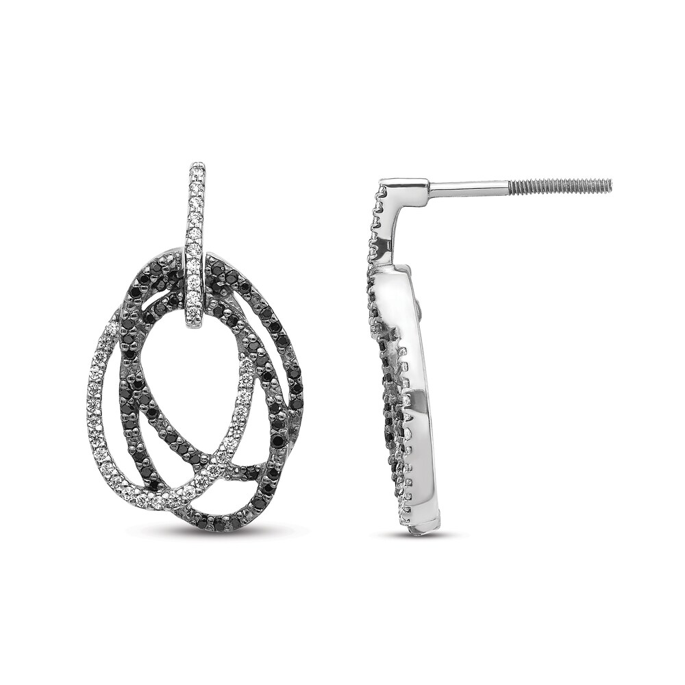 Black & White Diamond Drop Earrings 1/2 ct tw Round 14K White Gold bZgzlwYI Black & White Diamond Drop Earrings 1/2 ct tw Round 14K White Gold bZgzlwYI