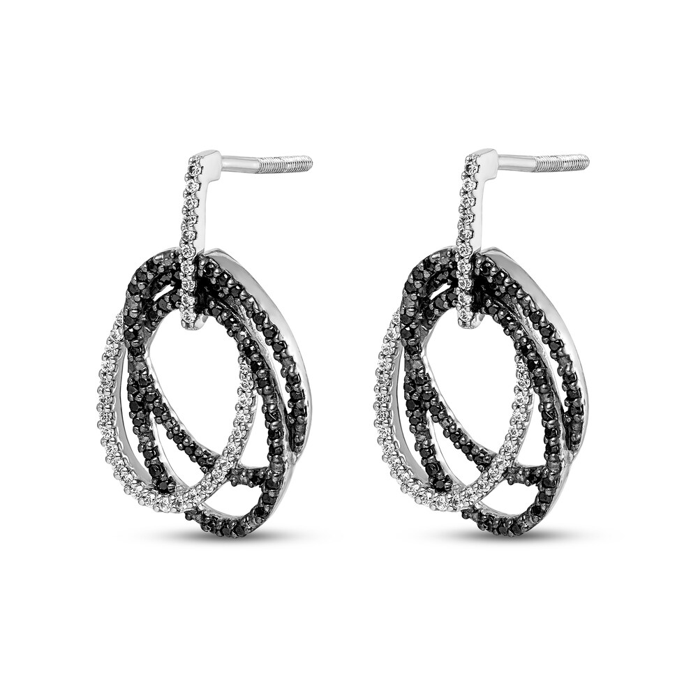 Black & White Diamond Drop Earrings 1/2 ct tw Round 14K White Gold bZgzlwYI Black & White Diamond Drop Earrings 1/2 ct tw Round 14K White Gold bZgzlwYI