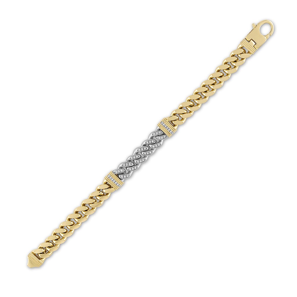 1933 by Esquire Men\'s Diamond Bracelet 1/5 ct tw Round 14K Yellow Gold/Sterling Silver bzcSMw1A 1933 by Esquire Men\'s Diamond Bracelet 1/5 ct tw Round 14K Yellow Gold/Sterling Silver bzcSMw1A