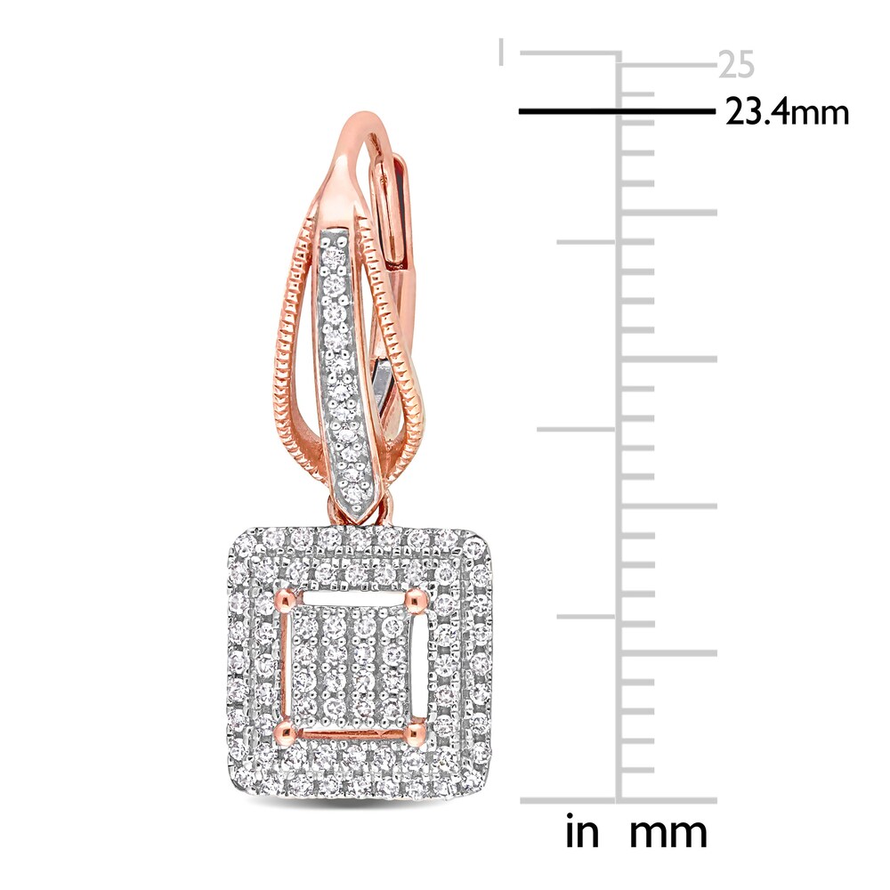 Diamond Square Earrings 1/2 ct tw Round 10K Rose Gold cCCmlJrH Diamond Square Earrings 1/2 ct tw Round 10K Rose Gold cCCmlJrH