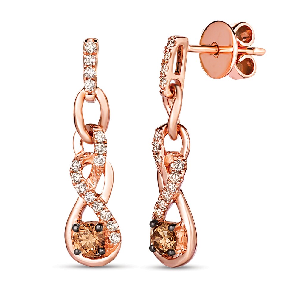 Le Vian Diamond Earrings 1/2 ct tw Round 14K Strawberry Gold cK28MrtJ Le Vian Diamond Earrings 1/2 ct tw Round 14K Strawberry Gold cK28MrtJ