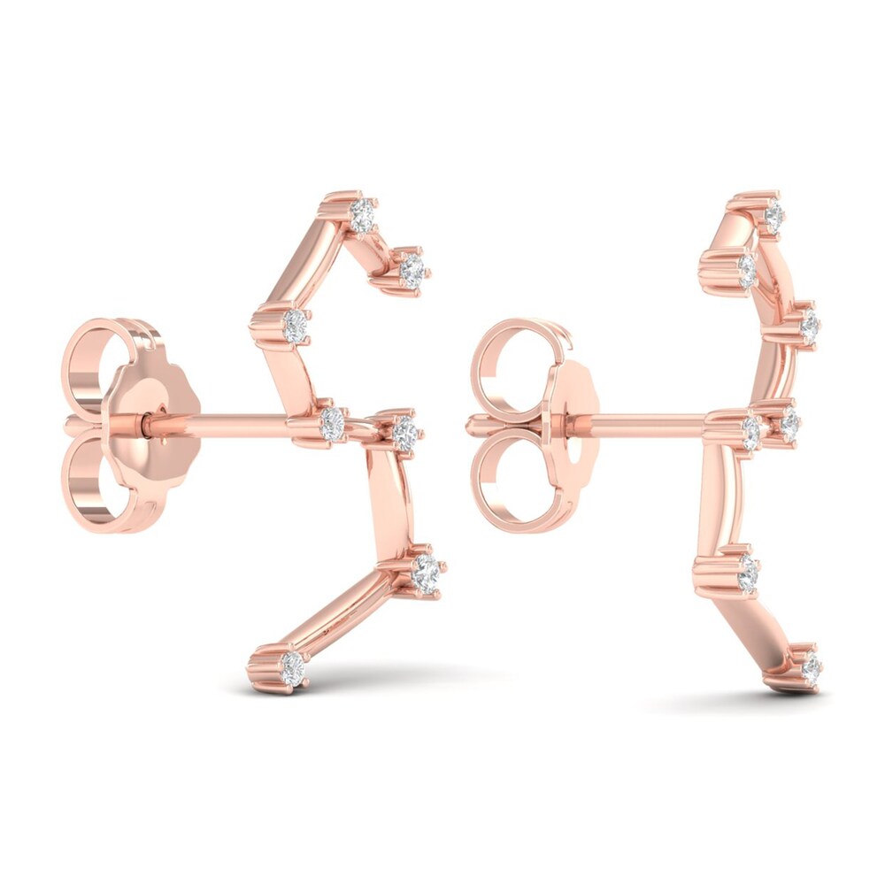 Diamond Leo Constellation Earrings 1/8 ct tw Round 14K Rose Gold cSD8Awgs Diamond Leo Constellation Earrings 1/8 ct tw Round 14K Rose Gold cSD8Awgs