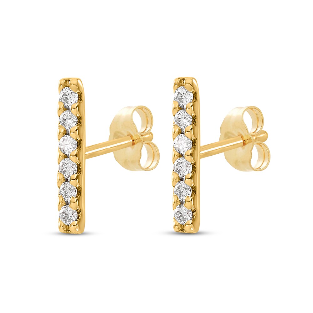 Diamond Bar Earrings 1/10 ct tw Round 14K Yellow Gold cdl6au4q Diamond Bar Earrings 1/10 ct tw Round 14K Yellow Gold cdl6au4q