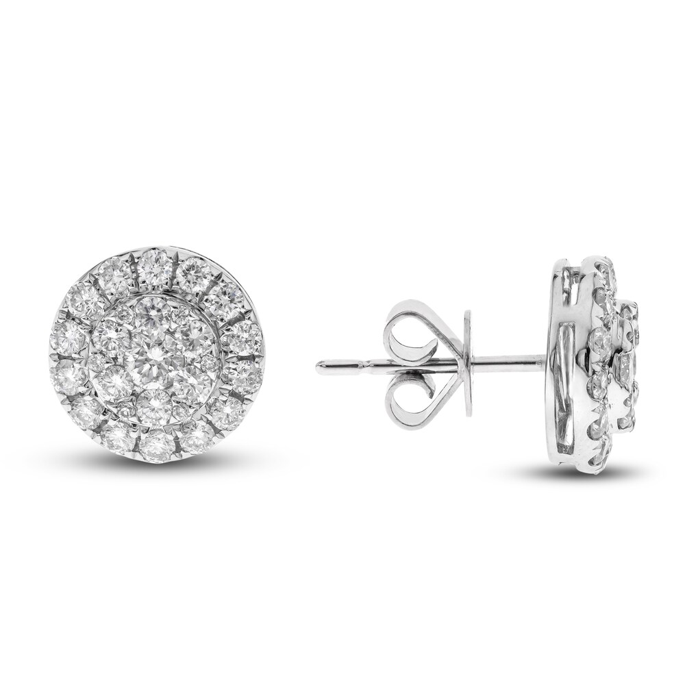 Diamond Stud Earrings 1 ct tw Round 14K White Gold corqQXDw