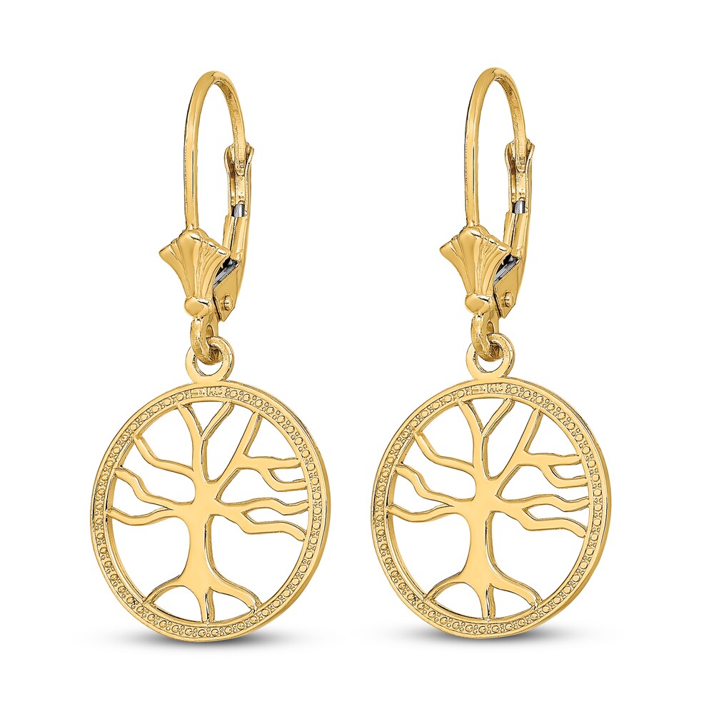 Tree of Life Earrings 14K Yellow Gold cp0i4fsy