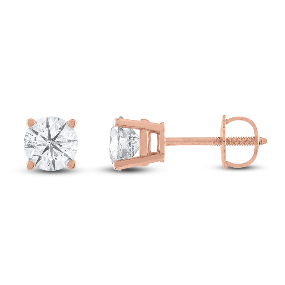 Diamond Solitaire Stud Earrings 1-1/2 ct tw Round 14K Rose Gold (I2/I) csiLpfqJ Diamond Solitaire Stud Earrings 1-1/2 ct tw Round 14K Rose Gold (I2/I) csiLpfqJ