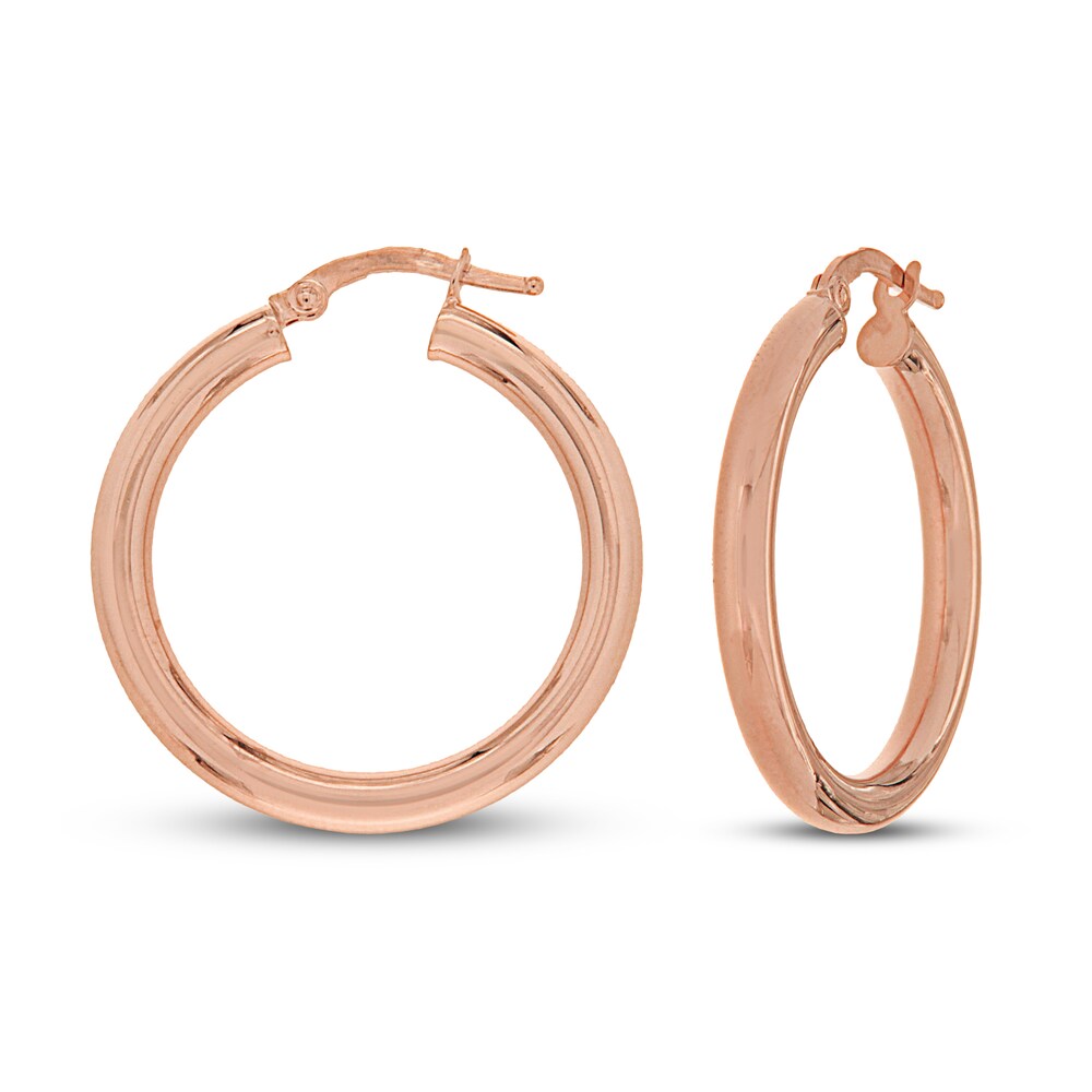 High Polish Hoop Earrings 14K Rose Gold ctFfTvzh High Polish Hoop Earrings 14K Rose Gold ctFfTvzh