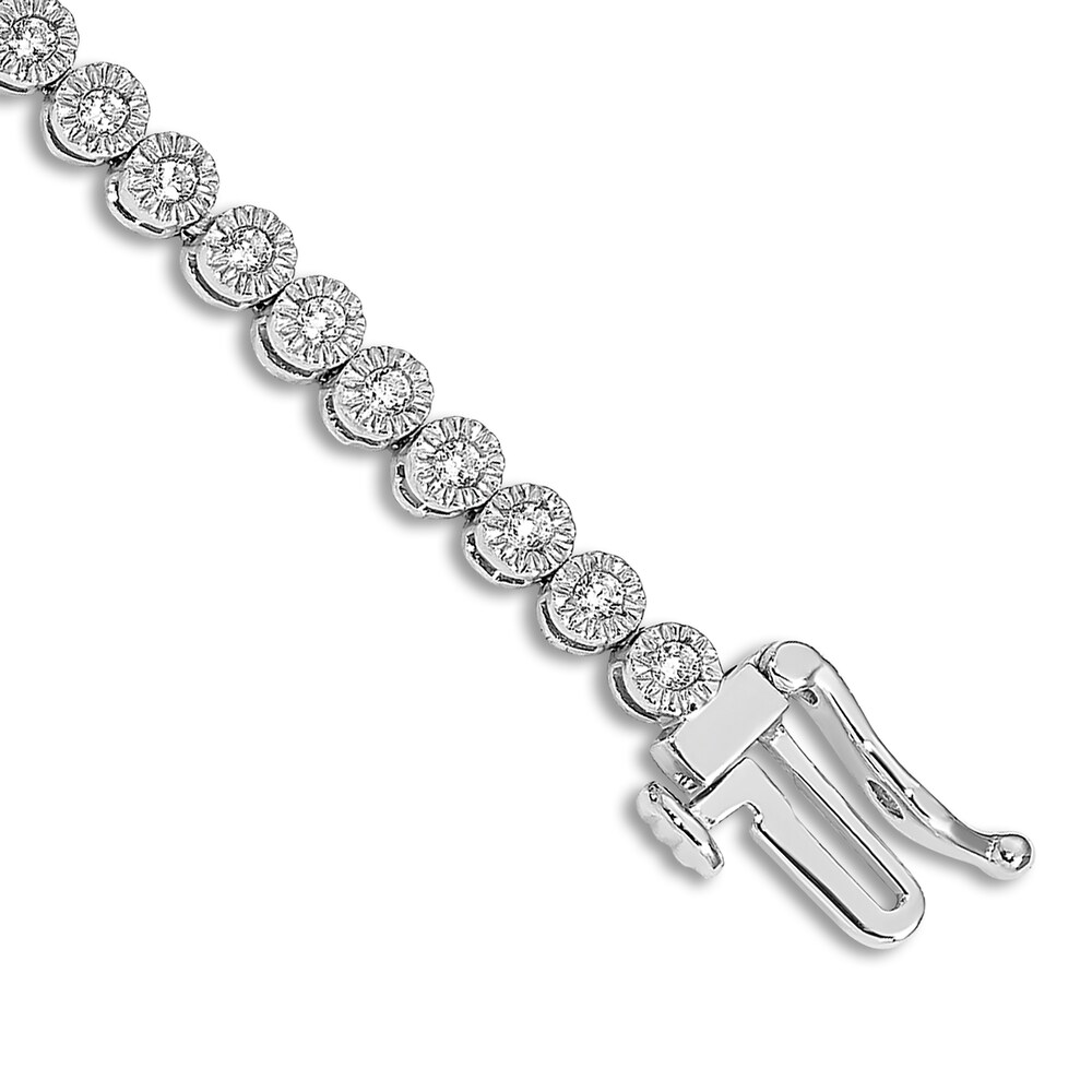 Diamond Tennis Bracelet 1 ct tw Round 14K White Gold 7\" cupWTTWh Diamond Tennis Bracelet 1 ct tw Round 14K White Gold 7\" cupWTTWh