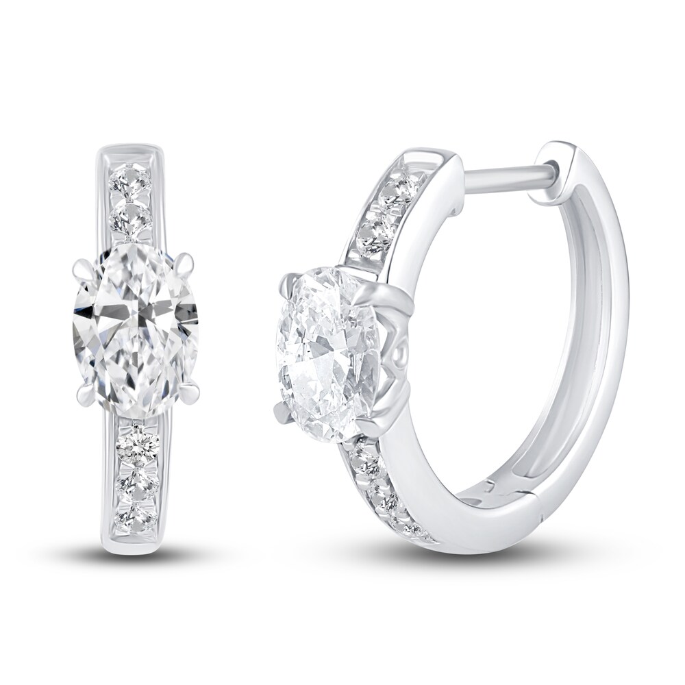 Certified Lab-Created Diamond Huggie Hoop Earrings 1-3/4 ct tw Oval/Round 14K White Gold cuqbWiSy Certified Lab-Created Diamond Huggie Hoop Earrings 1-3/4 ct tw Oval/Round 14K White Gold cuqbWiSy