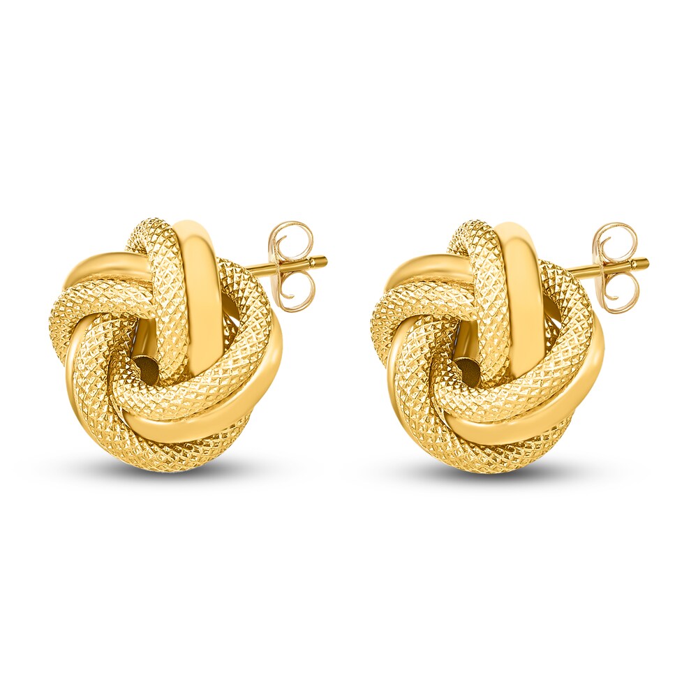 Textured Love Knot Earrings 14K Yellow Gold cvyA4VQA Textured Love Knot Earrings 14K Yellow Gold cvyA4VQA