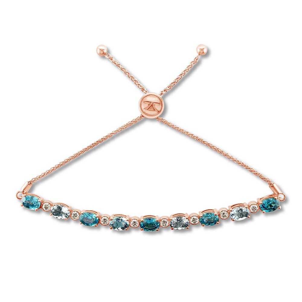Le Vian Aquamarine & Zircon Bracelet 5/8 cttw Diamonds 14K Strawberry Gold d1HCh9mM Le Vian Aquamarine & Zircon Bracelet 5/8 cttw Diamonds 14K Strawberry Gold d1HCh9mM