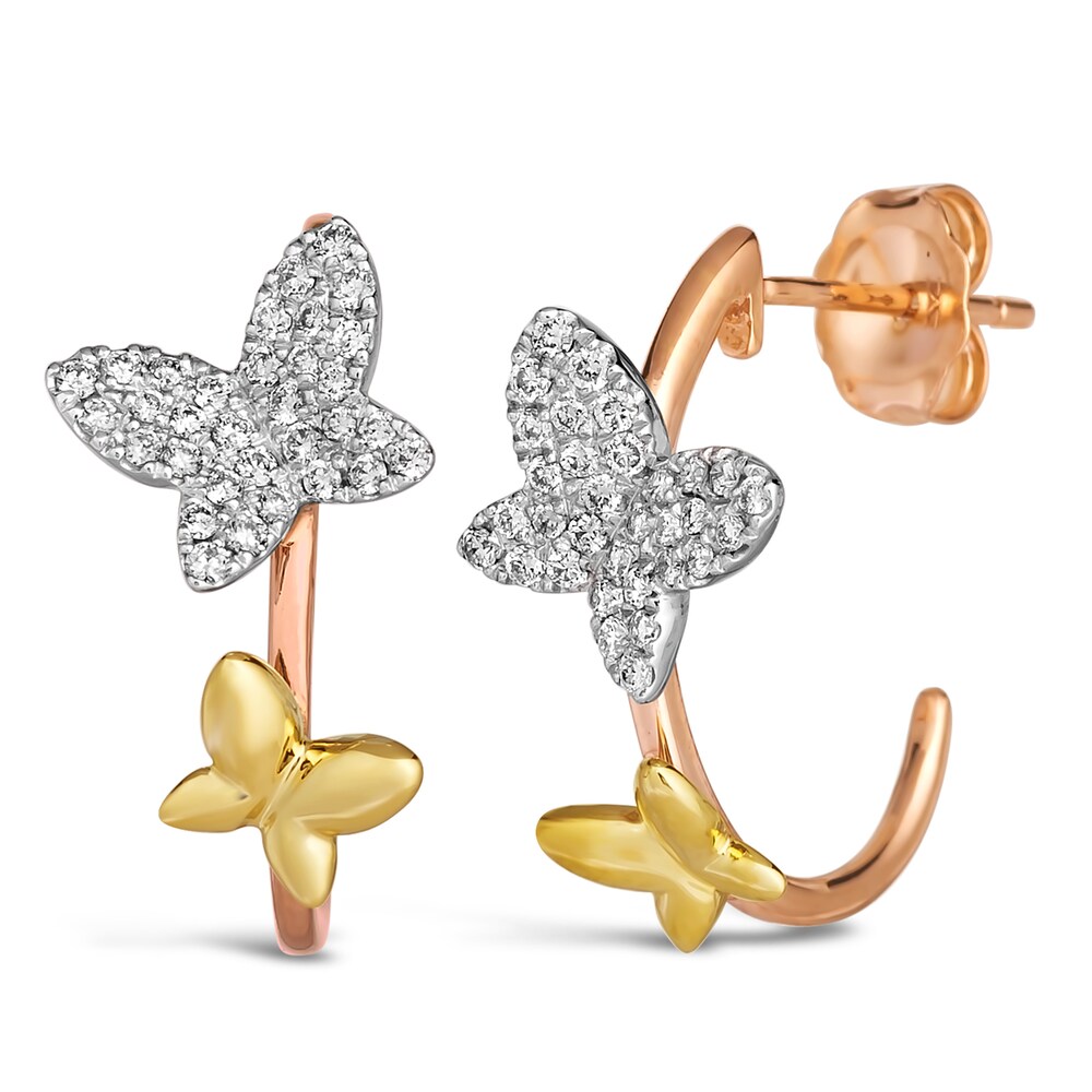 Le Vian Diamond Butterfly Earrings 1/3 ct tw Round 14K Tri-Tone Gold d5affjZu Le Vian Diamond Butterfly Earrings 1/3 ct tw Round 14K Tri-Tone Gold d5affjZu