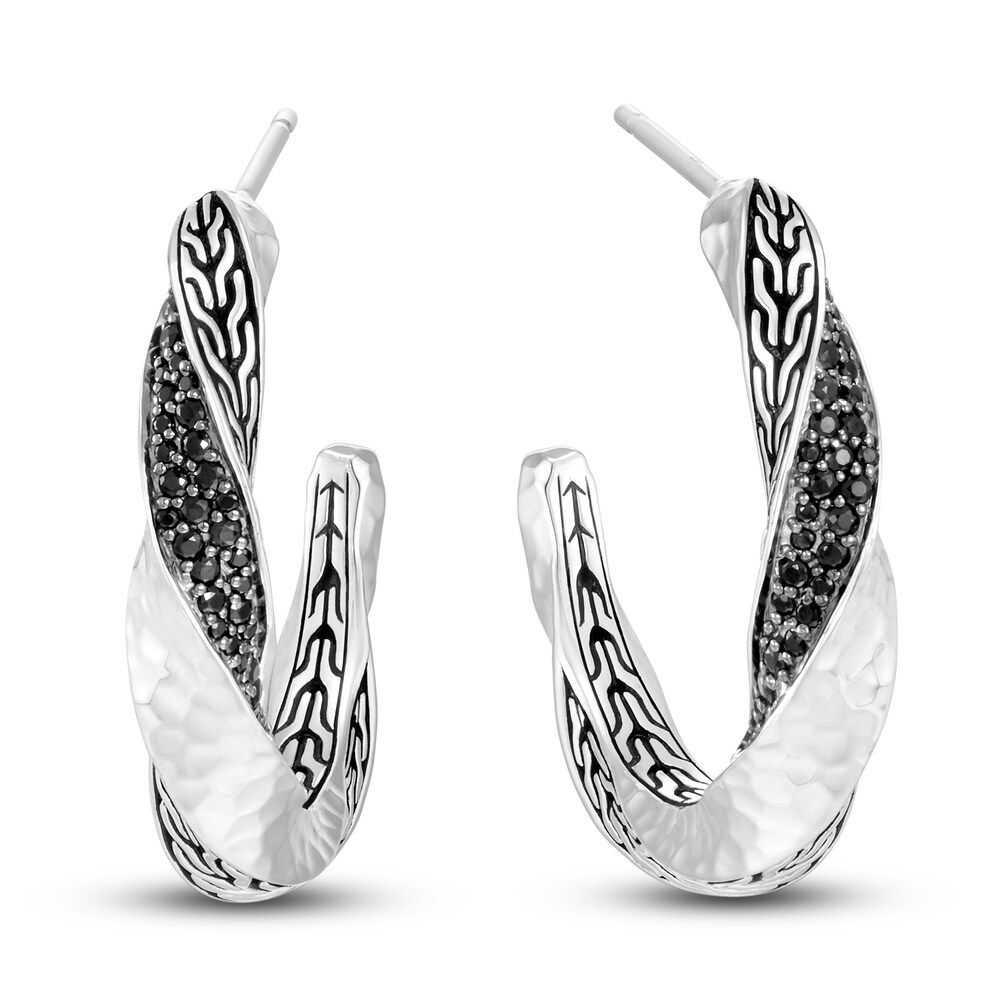 John Hardy Classic Chain Twist Earrings Natural Black Spinel & Natural Black Sapphire Sterling Silver dC1P6W3V John Hardy Classic Chain Twist Earrings Natural Black Spinel & Natural Black Sapphire Sterling Silver dC1P6W3V