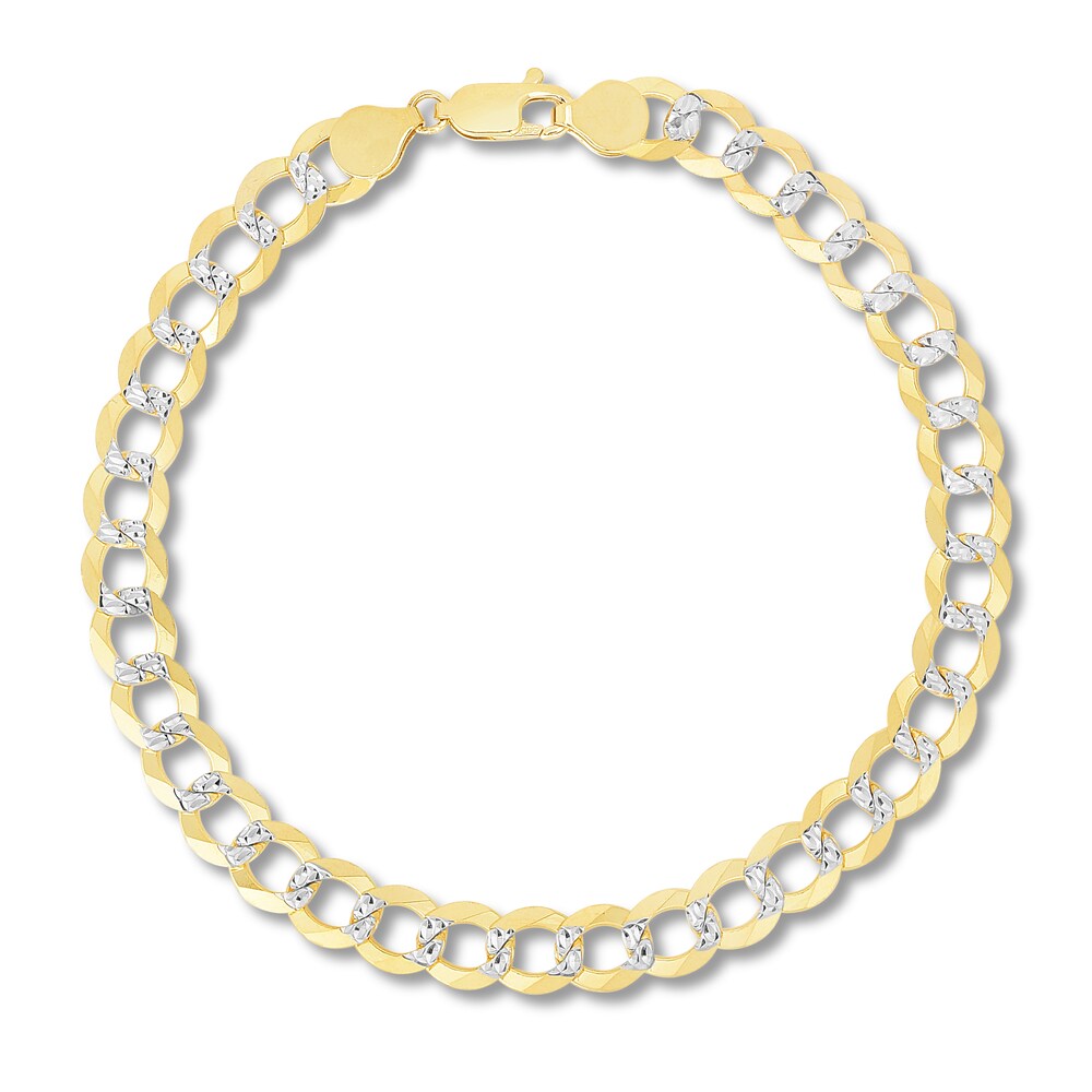 Pave Curb Chain Bracelet 14K Yellow Gold 8.5" dEdvbLck Pave Curb Chain Bracelet 14K Yellow Gold 8.5" dEdvbLck