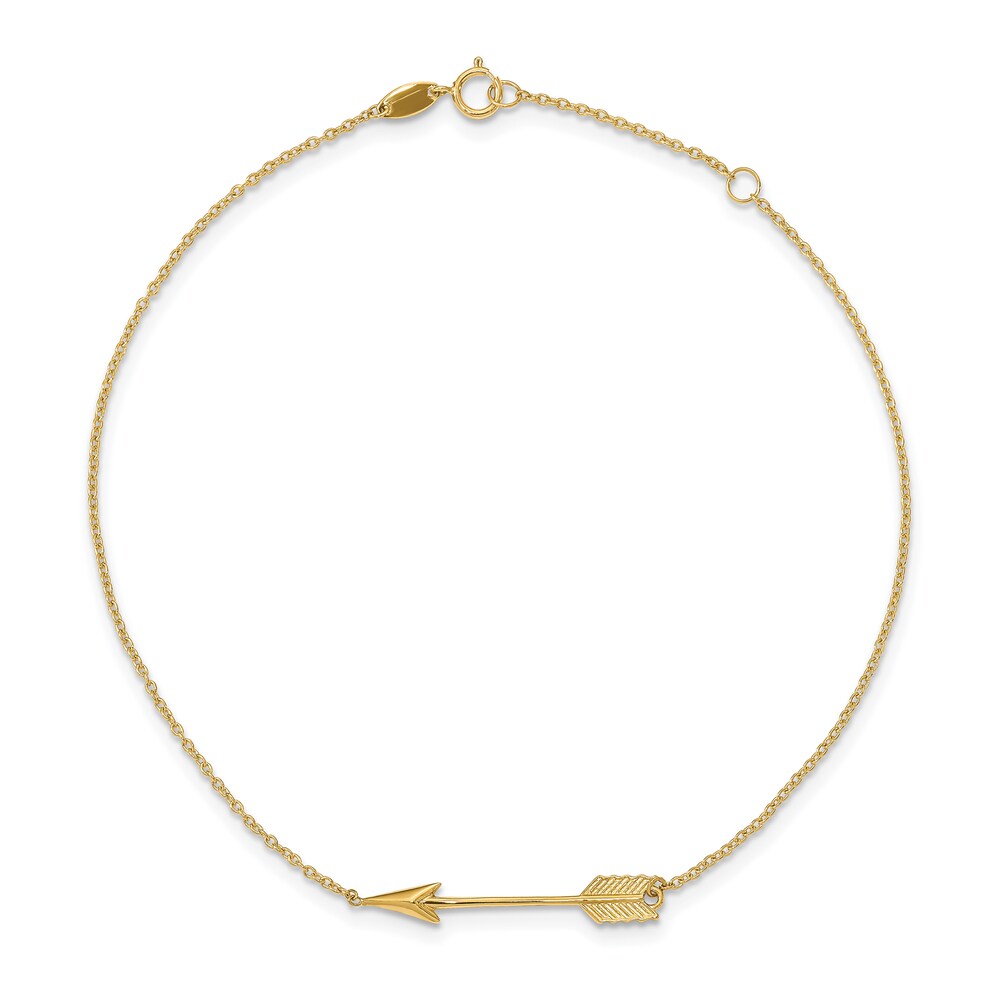 Polished Arrow Anklet 14K Yellow Gold 9" dNXOSs4Q Polished Arrow Anklet 14K Yellow Gold 9" dNXOSs4Q